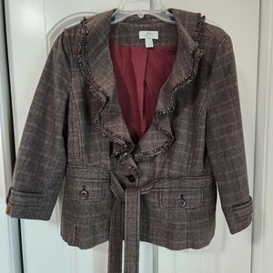 Beautiful Ann Taylor Loft Cotton Plaid Jacket Sz 10!